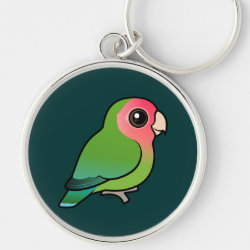 Birdorable Rosy-faced Lovebird Premium Round Keychain