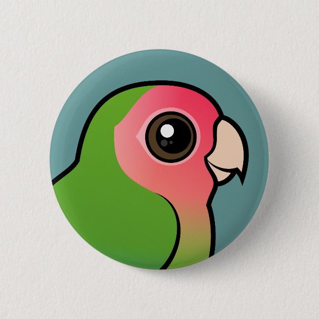 Rosy-faced Lovebird Pinback Button (Front)