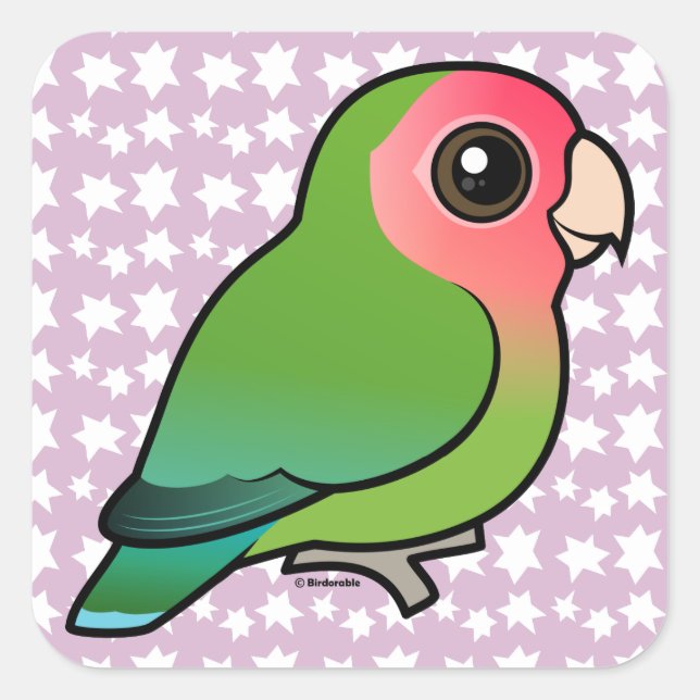 Rosy-faced Lovebird Square Sticker (Front)