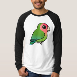 Birdorable Rosy-faced Lovebird Men's Canvas Long Sleeve Raglan T-Shirt