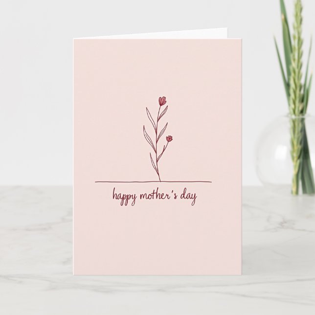 Rosy Floral Mothers Day Card (Front)