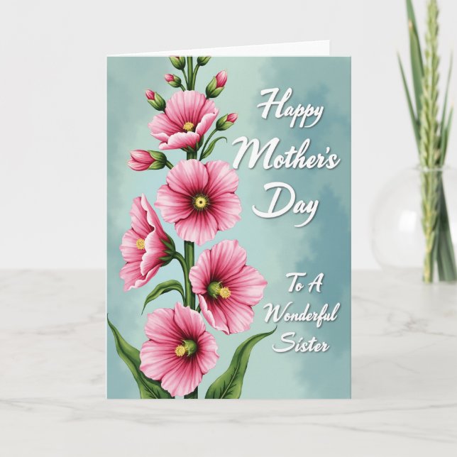 Rosy Floral Mothers Day Message Card (Front)