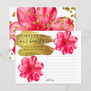 Rosy Floral Share a Memory Funeral Card
