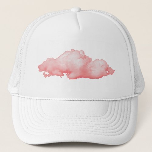 rosy fluffy cloud trucker hat
