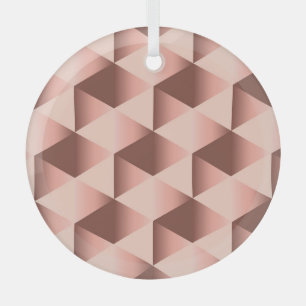 Rosy geometry: pale abstract motif. glass ornament