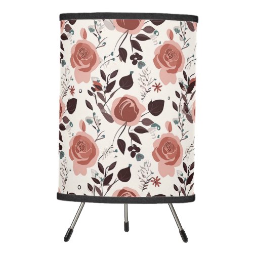 Rosy Glow  Red Rose Pattern Lamp