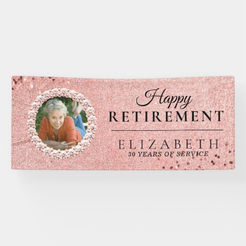 Rosy Gold Glitter Elegant Retirement Party  