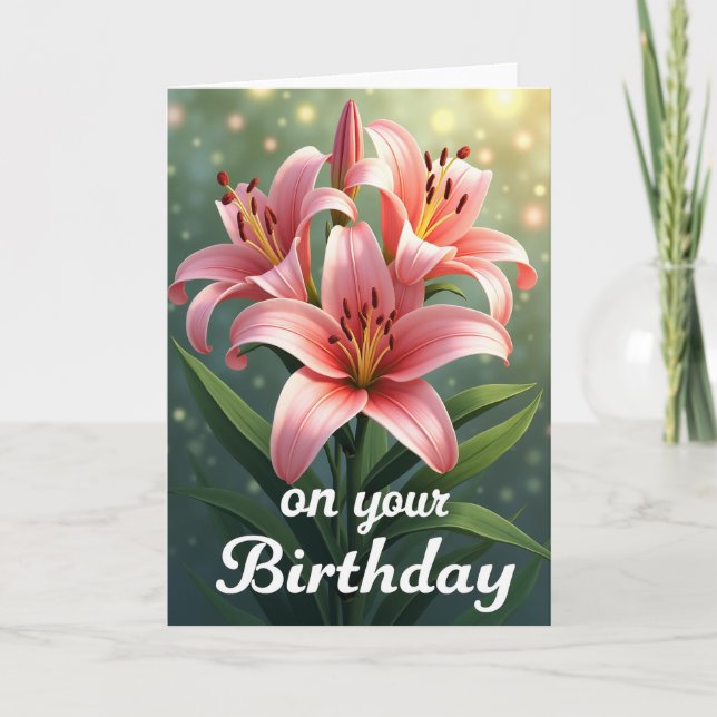 Rosy Gradient Birthday Card (Front)