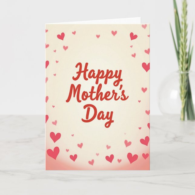 Rosy Hearts Mothers Day Card (Front)