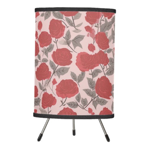Rosy Luminescence Red Rose Pattern Lamp