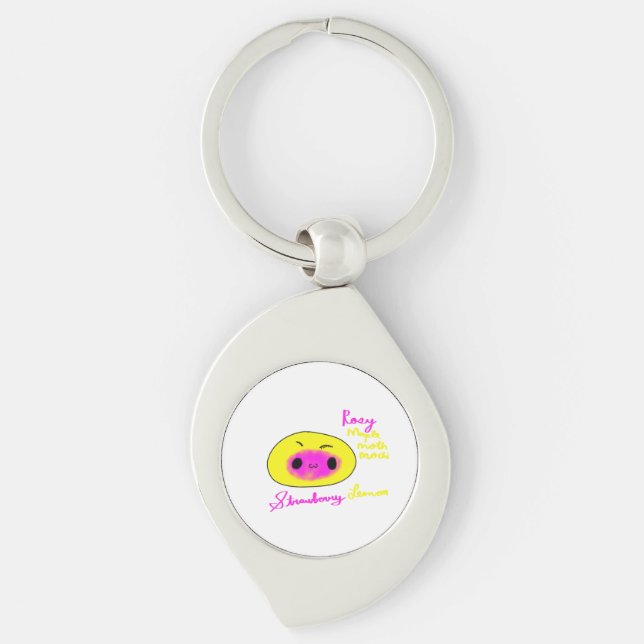 Rosy Maple Moth Cute Mochi Funny Animal Mochi Keychain (Front)