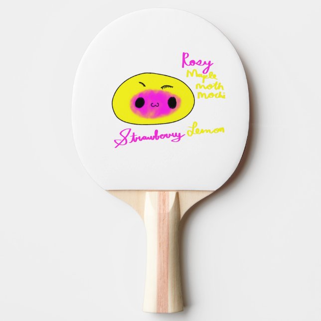 Rosy Maple Moth Cute Mochi Funny Animal Mochi Ping Pong Paddle (Front)
