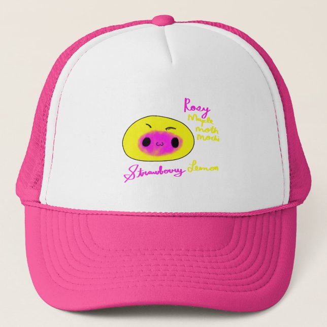 Rosy Maple Moth Cute Mochi Funny Animal Mochi Trucker Hat (Front)