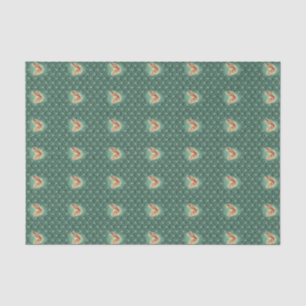 Rosy Maple Moth geometric teal tissue paper