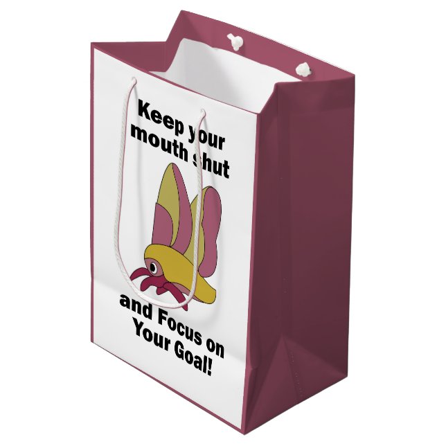 Rosy Maple Moth Keeping Mouth Shut Focus On Goals Medium Gift Bag (Front Angled)