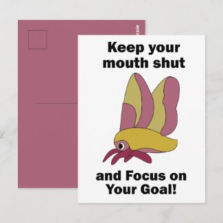 Rosy Maple Moth Keeping Mouth Shut Focus On Goals Postcard