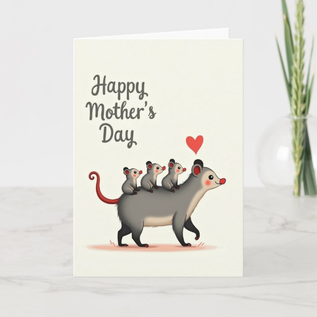 Rosy Marsupial Mothers Day Card (Front)