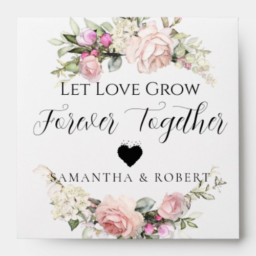 Rosy Minimal Wedding Bridal Favor Seeds Envelope