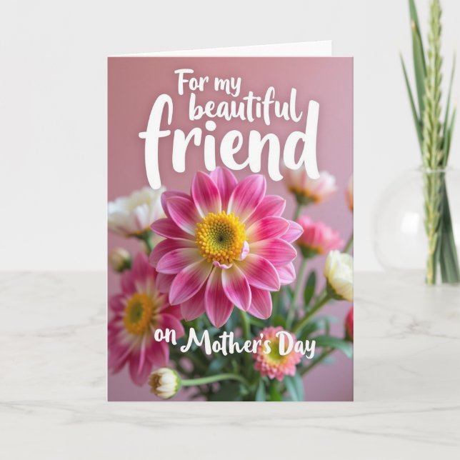 Rosy Mothers Day Friend Card (Front)
