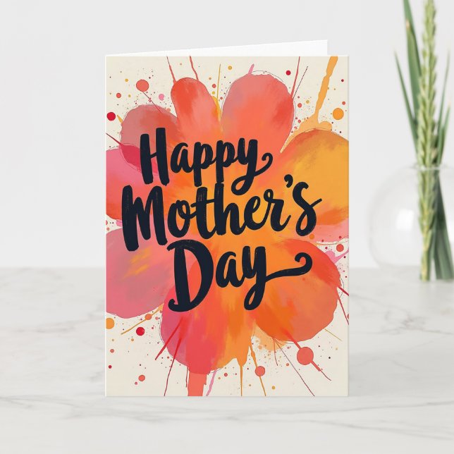 Rosy Mothers Day Paint Card (Front)