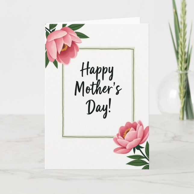 Rosy Mothers Day Wishes Card (Front)