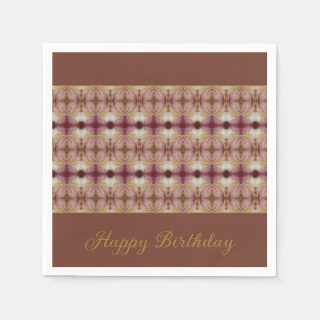 Rosy Pink And Gold Napkins (Front)
