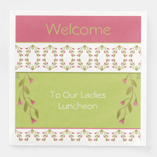 Rosy Pink And Lime Green Paper Dinner Napkins