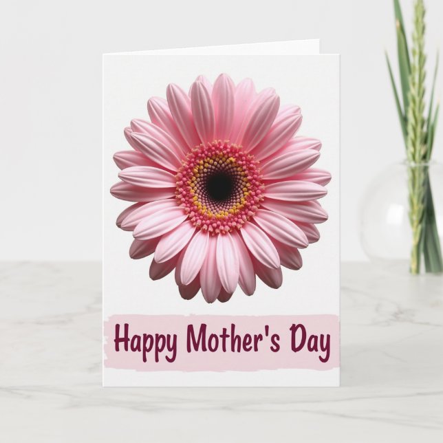Rosy Pink Floral Mothers Day Card (Front)