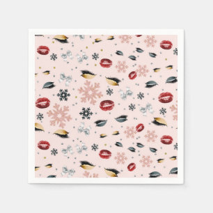 Rosy Pink Girly Beauty Makeup Holiday Christmas Napkins