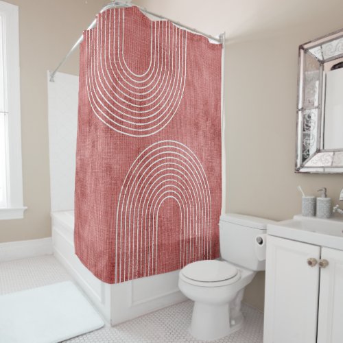 Rosy Pink Minimalist Shower Curtain