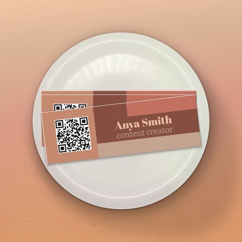 Rosy Pink  Neutrals QR Code _ Content Creator Mini Business Card