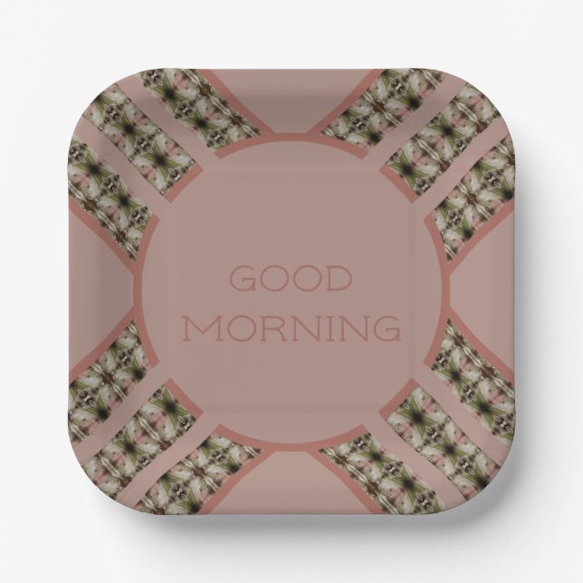 Rosy Pink Patterned Paper Plates (Front)