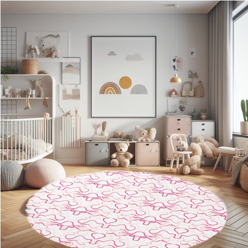 Rosy pink patterned  rug