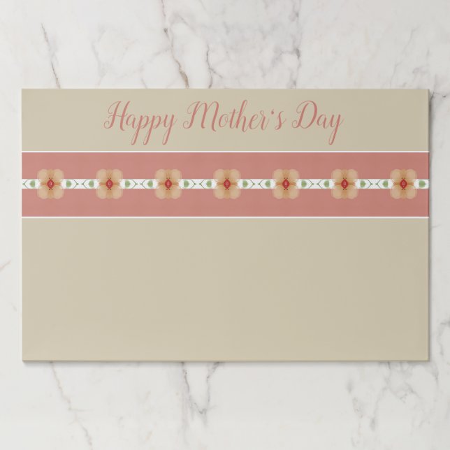 Rosy Pink Taupe And Orange Paper Placemats (Front)