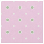 Rosy Posy Green and White Polka Dot on Pink Fabric