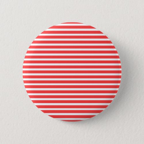 Rosy Red and White Simple Horizontal Striped Button