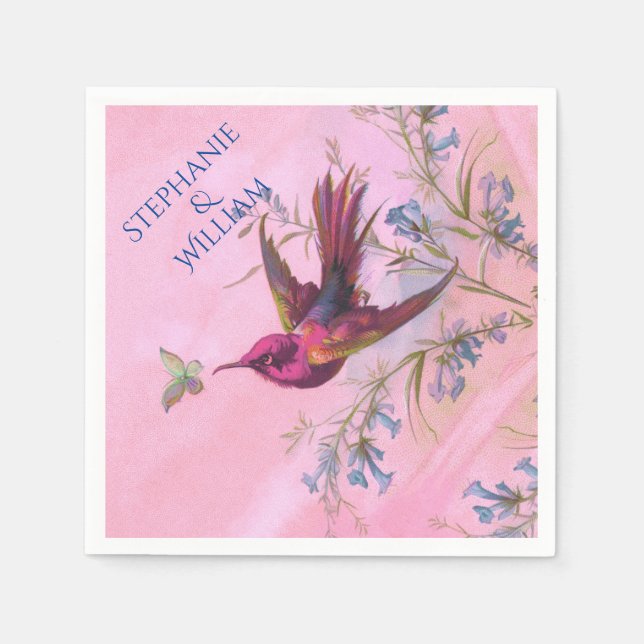 Rosy Red Hummingbird Napkins (Front)