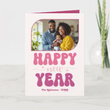 Rosy Revival Happy New Year Retro Groovy Photo