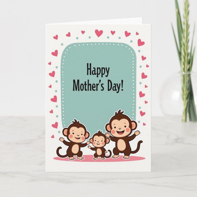 Rosy Simian Mothers Day Card (Front)