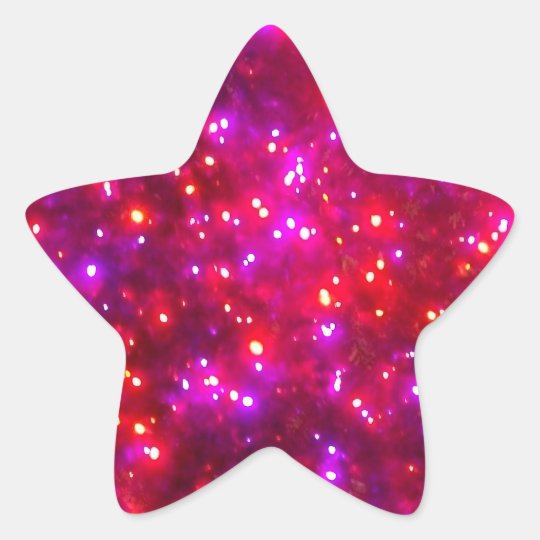 Rosy Sparkle Star Shaped Stickers