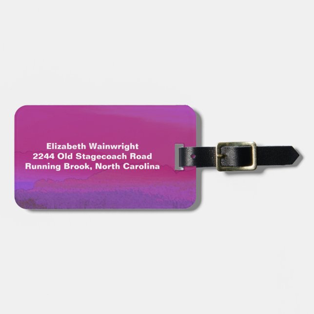 Rosy Sunset Luggage Tag (Front Horizontal)