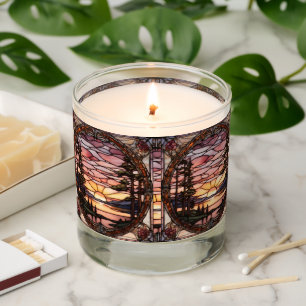 Rosy Sunset Stained Glass Scented Candle