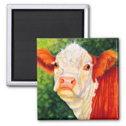 Rosy The Happy Heifer Hereford Cow Magnet