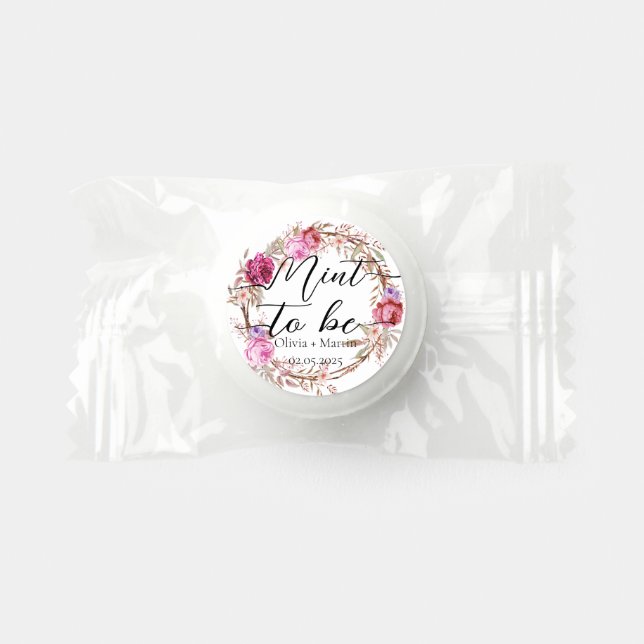 Rosy Trendy Mint to be wedding Bridal Favors (Front)