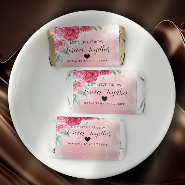 Rosy Watercolor Wedding Bridal Favor Chocolate (Creator Uploaded)