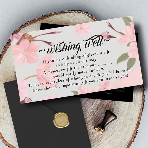 Rosy Wishing Well for Wedding Enclosure Card