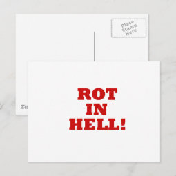 Rot In Hell Postcard | Zazzle