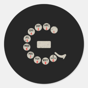 Rotary Dial Old Phones Numbers Classic Round Sticker