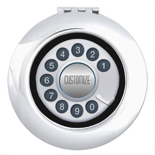 Rotary Dial Retro Compact Mirror (Front)