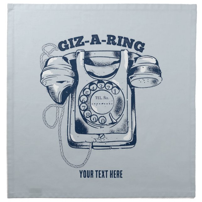 Rotary dial telephone Blue Cloth Napkin (Front)